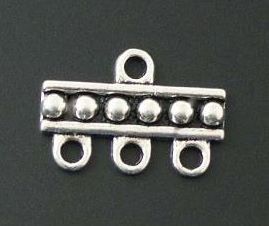 Bali style 3 strand connector clasp earring